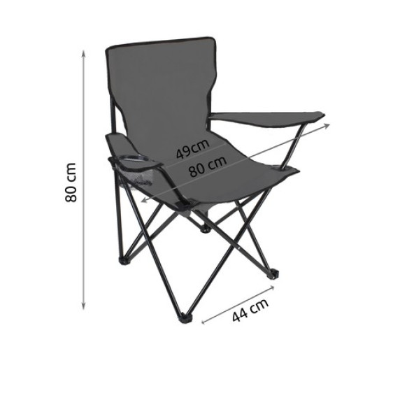 Összecsukható kemping szék MALATEC Relax - Szürke