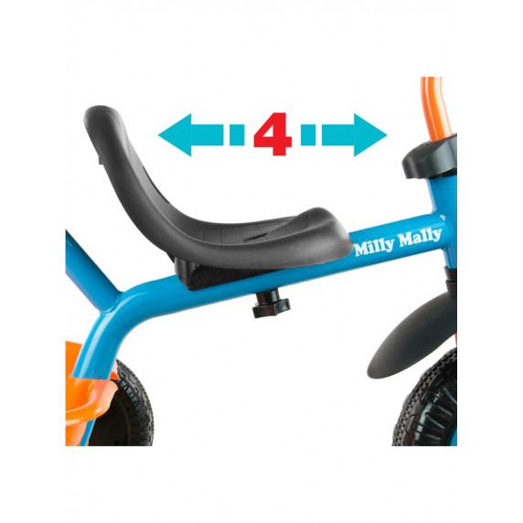 Milly Mally Boby Turbo tricikli tolókarral - kék/zöld
