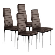 Ökobőr székek nappaliba és étkezőbe, 4 db. króm bronz Előnézet