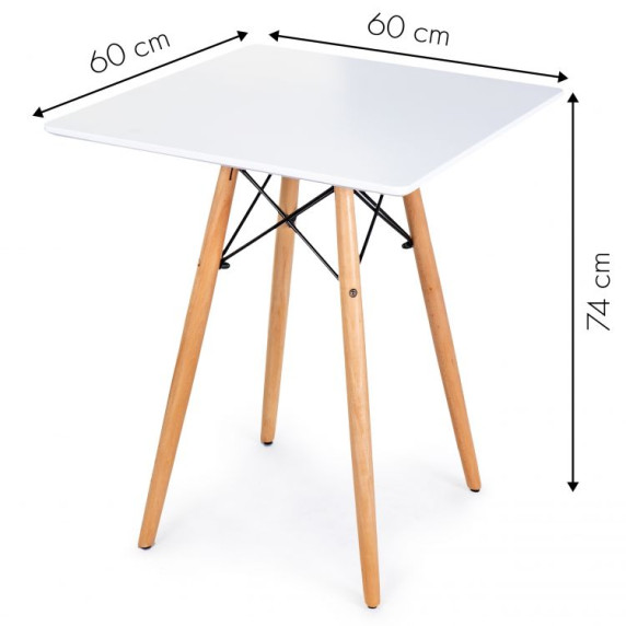 Skandináv stílusú  étkezőasztal Modernhome 60 cm - Fehér 