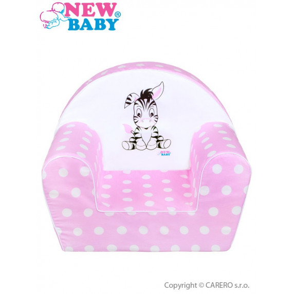 Gyerekfotel New Baby Zebra - rózsaszín