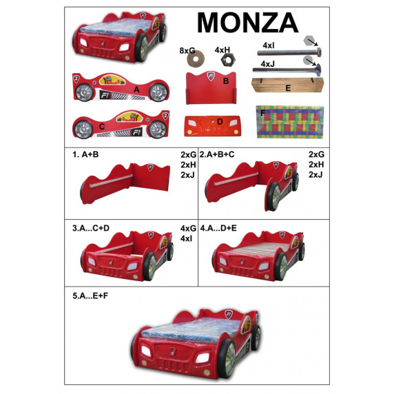 Gyerekágy Monza Inlea4Fun - Piros