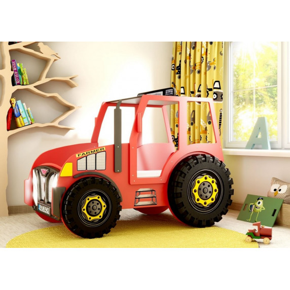 Gyerekágy Traktor Farmer Inlea4Fun - Piros