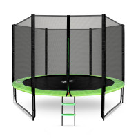Trambulin külső védőhálóval 305 cm + létra AGA SPORT PRO MRP1010LG - Világos zöld 