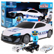 Nagy rendőrautó, kis autókkal töltve - fény- és hanghatásokkal Előnézet