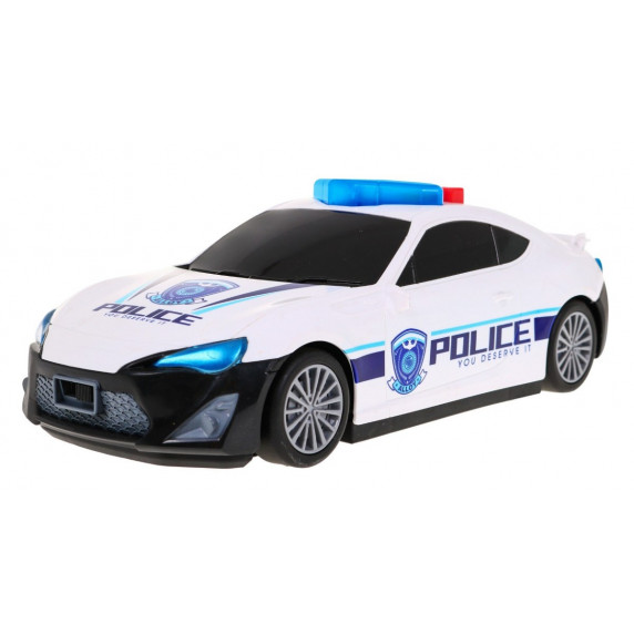 Nagy rendőrautó, kis autókkal töltve - fény- és hanghatásokkal