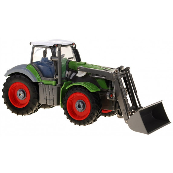 Távirányítós RC traktor pótkocsival 1:28 Inlea4Fun - Zöld/piros