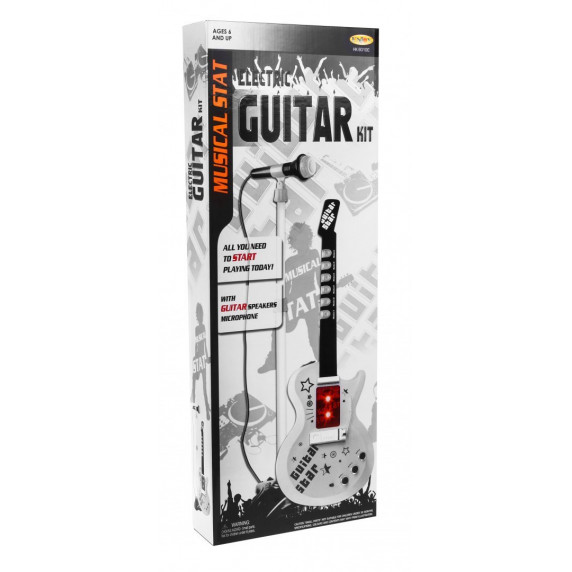 Elektromos játék gitár mikrofonnal Inlea4Fun GUITAR STAR - fehér
