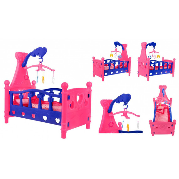 Játék babaágy Inlea4Fun SLEEPING BED - rózsaszín