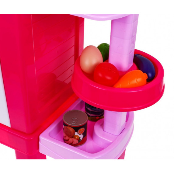 Játékkonyha hang- és fényeffektekkel kiegészítőkkel Inlea4Fun KIDS COOK - rózsaszín