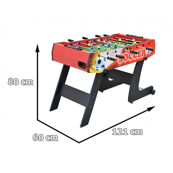 Asztali foci csocsó asztal 121x61x81 cm - piros