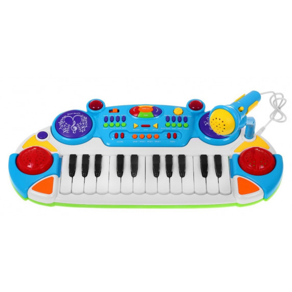 Elektronikus játék zongora ülőkével Inlea4Fun MUSICAL KEYBORD - kék