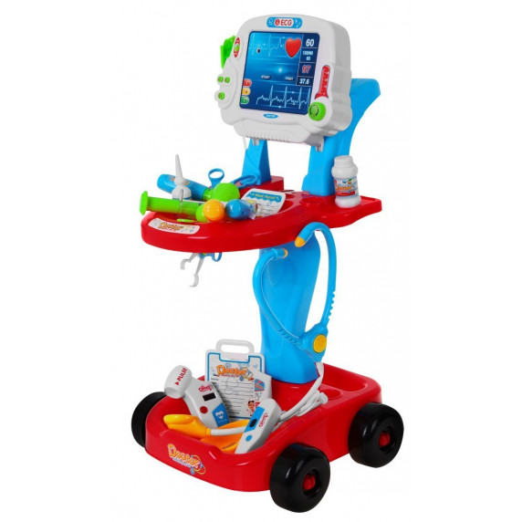 Orvosi kocsi gyerekeknek Inlea4Fun Doctor EKG - kék/piros
