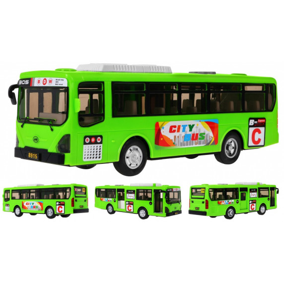 Játék autóbusz Inlea4Fun CITYBUS - Zöld