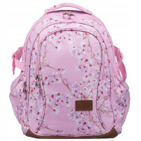 Iskolai hátizsák 4 rekeszes ST.RIGHT BP-01-KWIAT-WISNI Flowers pink 