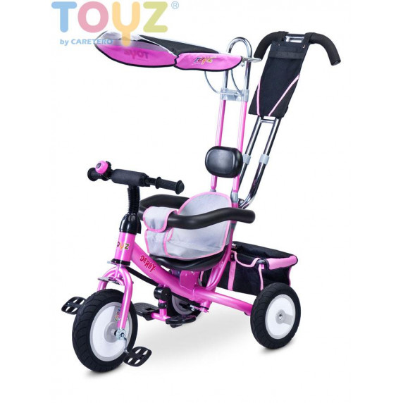 Tricikli tolókarral Toyz Derby - rózsaszín