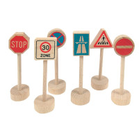 Játék fa közlekedési táblák 6 darab WOODYLAND 